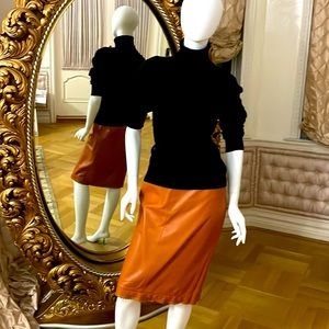 Escada real calf leather pencil skirt is elegant and classy yet young and cool